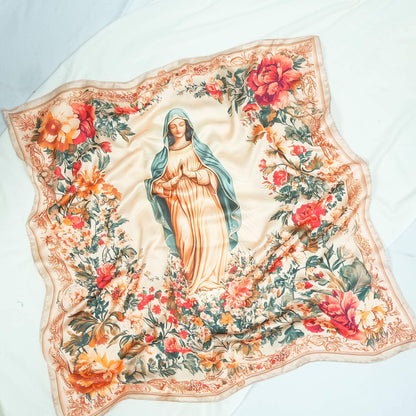 Silk Scarf with An Image of The Virgin Mary Amen Artisan