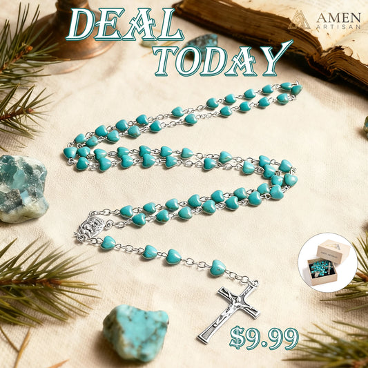 Turquoise Heart Rosary