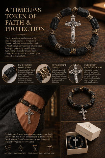 Black Sandalwood Brass Cross Bracelet – Faith, Strength & Protection |  Amen Artisan