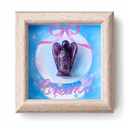 Hand-Carved Crystal Angel Frame – Peace, Guidance & Protection |  Amen Artisan