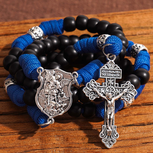 【Deal Today】St. Michael Paracord Rosary with Jesus Crucifix - Protection & Strength