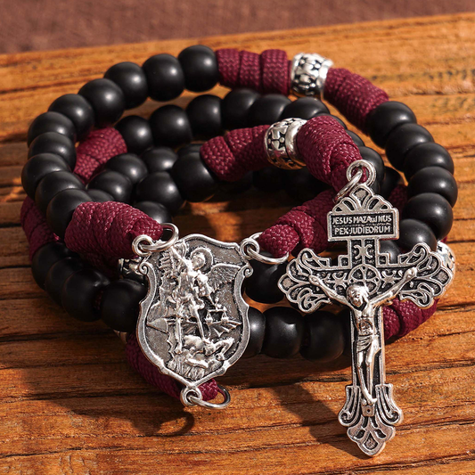 St. Michael Paracord Rosary with Jesus Crucifix - Protection & Strength