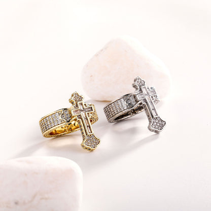 Amen Artisan Diamond Cross Christ Ring