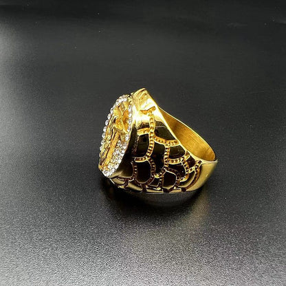 Amen Artisan Diamond Cross Christ Ring