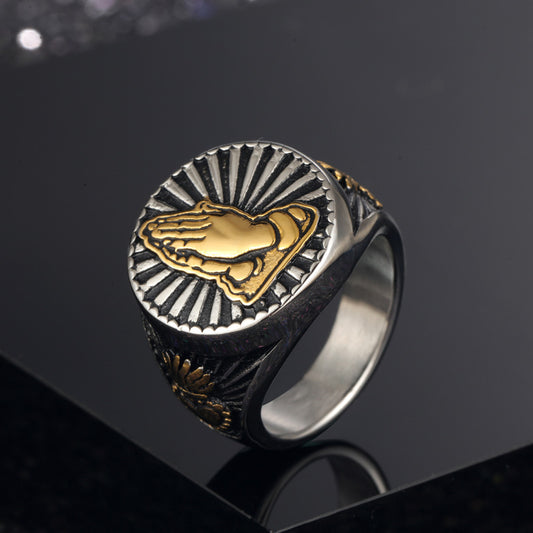 Amen Artisan Praying Hand Ring
