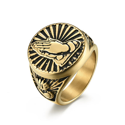 Amen Artisan Praying Hand Ring