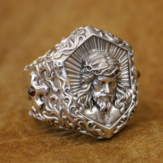 925 Silver Jesus Icon Ring Amen Artisan