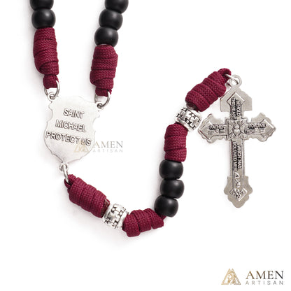 【Deal Today】St. Michael Paracord Rosary with Jesus Crucifix - Protection & Strength