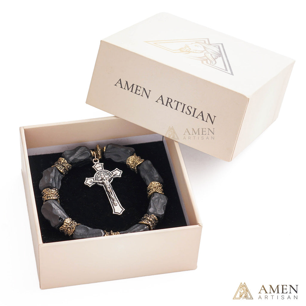 【Deal Today】Ebony Cross Bracelet – Faith, Strength & Protection |  Amen Artisan