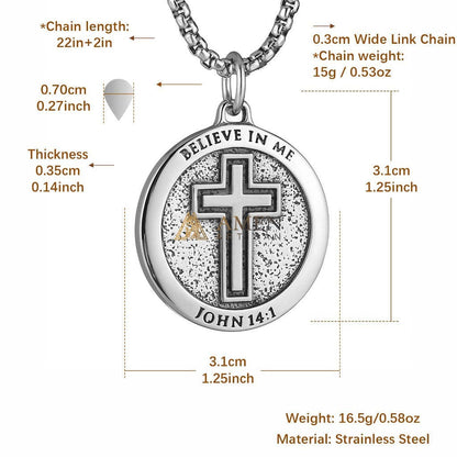 Cross Medallion Pendant Necklace Amen Artisan