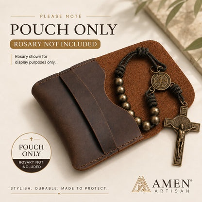 【Deal Today】Bronze Beads Olive Green Saint Benedict Medal Pocket Rosary