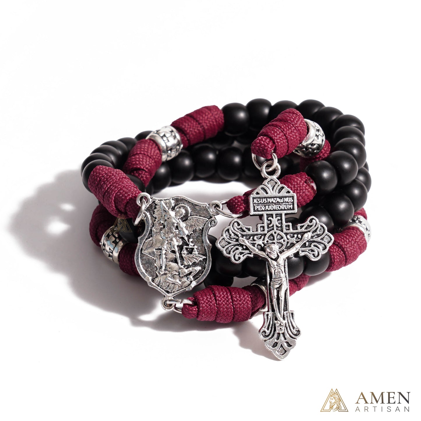 St. Michael Paracord Rosary with Jesus Crucifix - Protection & Strength