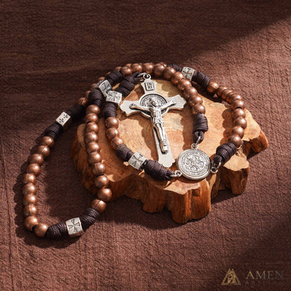Heavy Brass Saint Benedict Rosary – Built for Strength & Weight (~5oz)