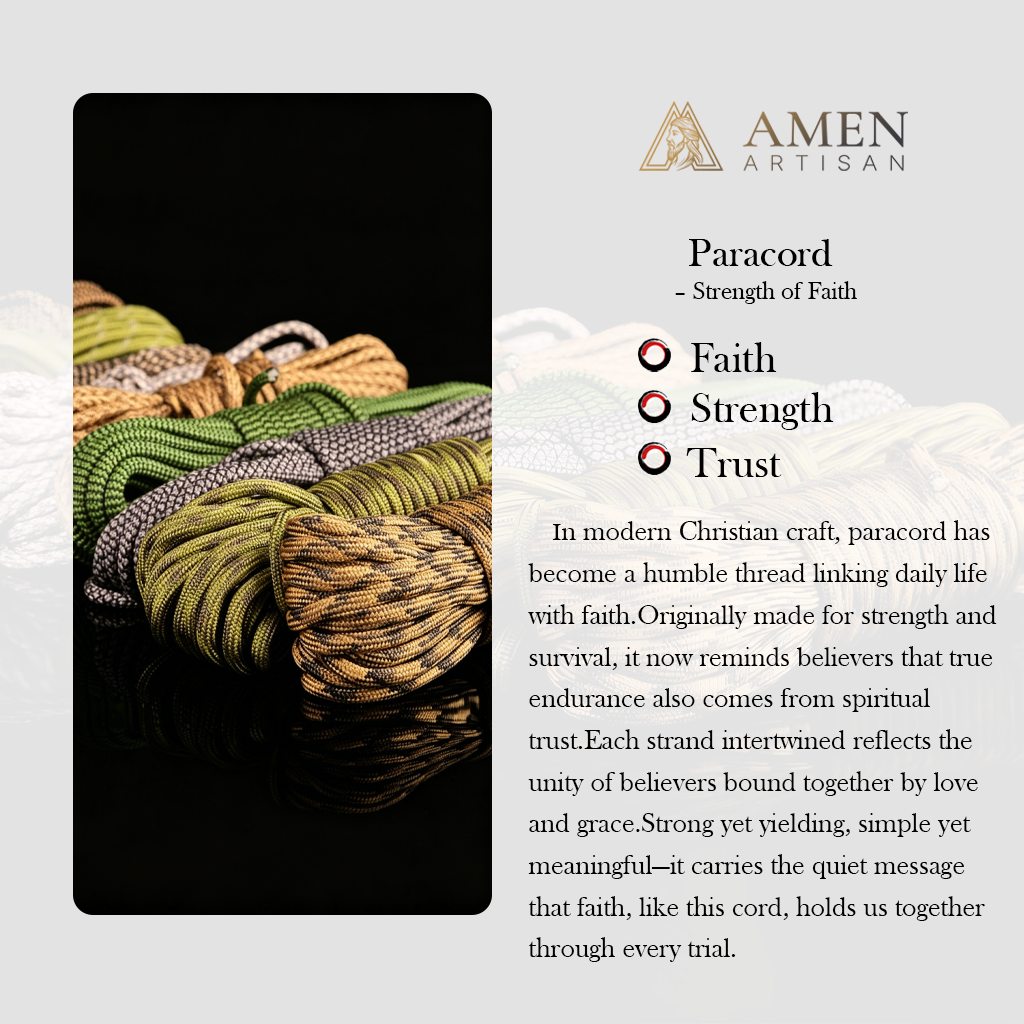 【Deal Today】Military-Grade Paracord Pocket Rosary with Antique Bronze Beads Amen Artisan