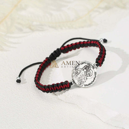 Jesus Portrait Pendant Braided Bracelet Amen Artisan