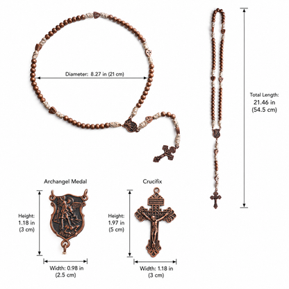 St. Michael the Archangel Bronze Paracord Wrapped Rosary Bracelet – Faith & Protection Amen Artisan