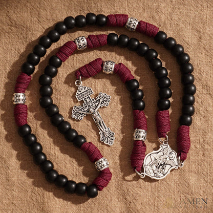 St. Michael Paracord Rosary with Jesus Crucifix - Protection & Strength
