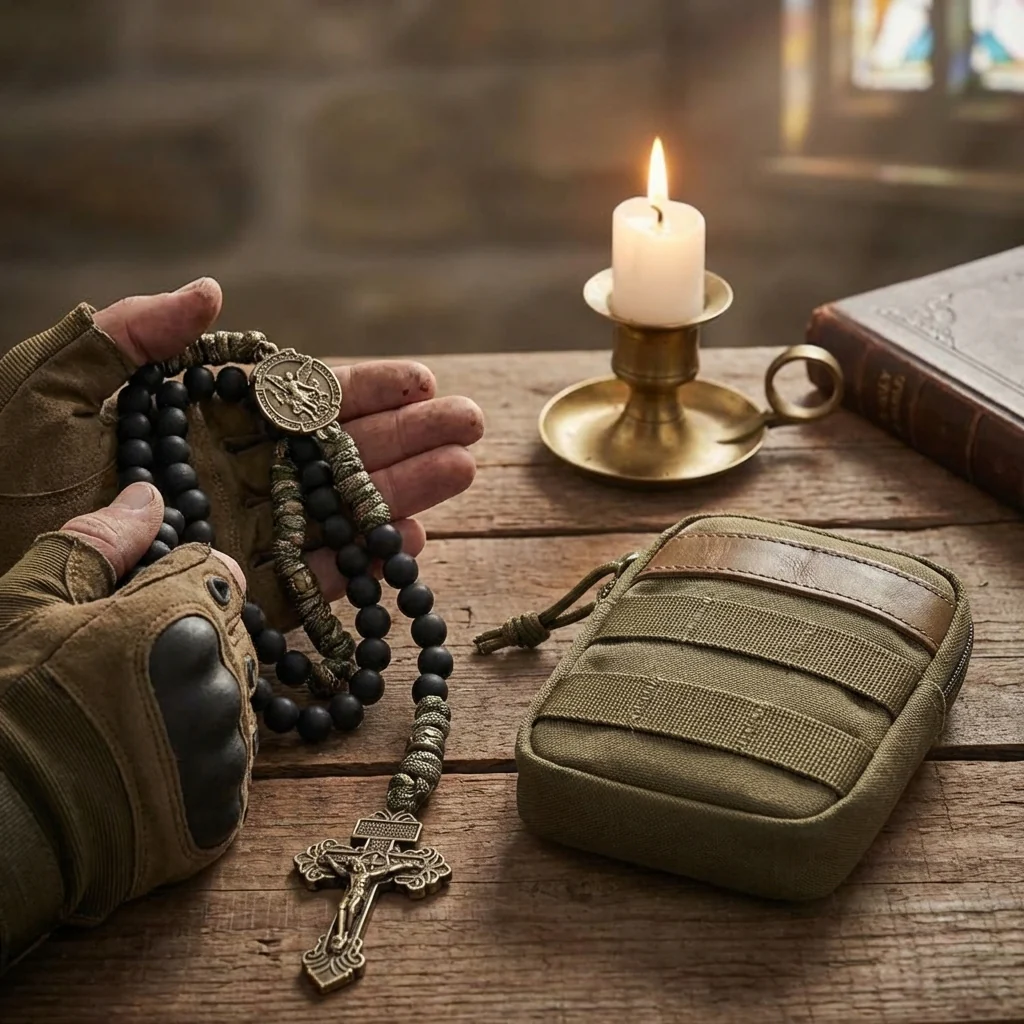 【Deal Today】St. Michael Combat Rosary Paracord Rosary – Faith & Valor Amen Artisan