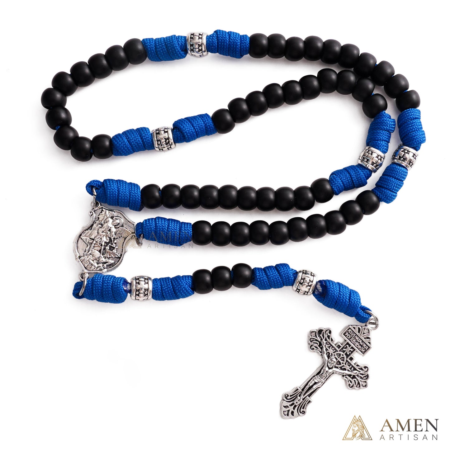 【Deal Today】St. Michael Paracord Rosary with Jesus Crucifix - Protection & Strength