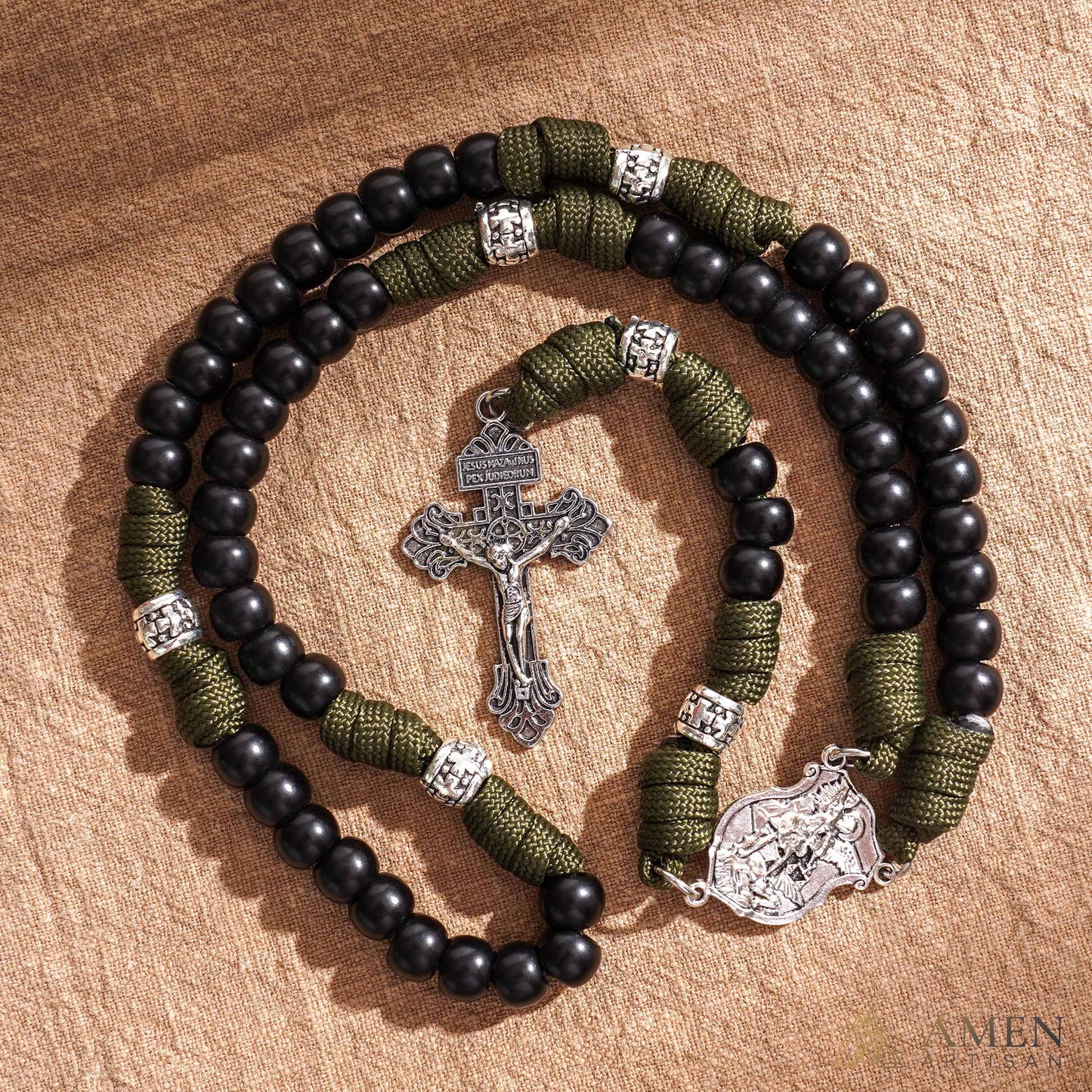 50% Off Today | St. Michael the Archangel Tactical Paracord Rosary | Amen Artisan
