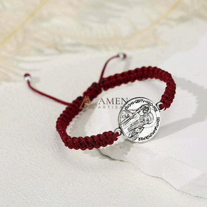 Jesus Portrait Pendant Braided Bracelet Amen Artisan