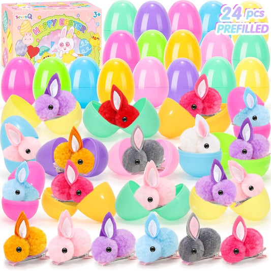 Prefilled Easter Eggs with Easter Eggs Bunny Hair Clip Gift Set Amen Artisan