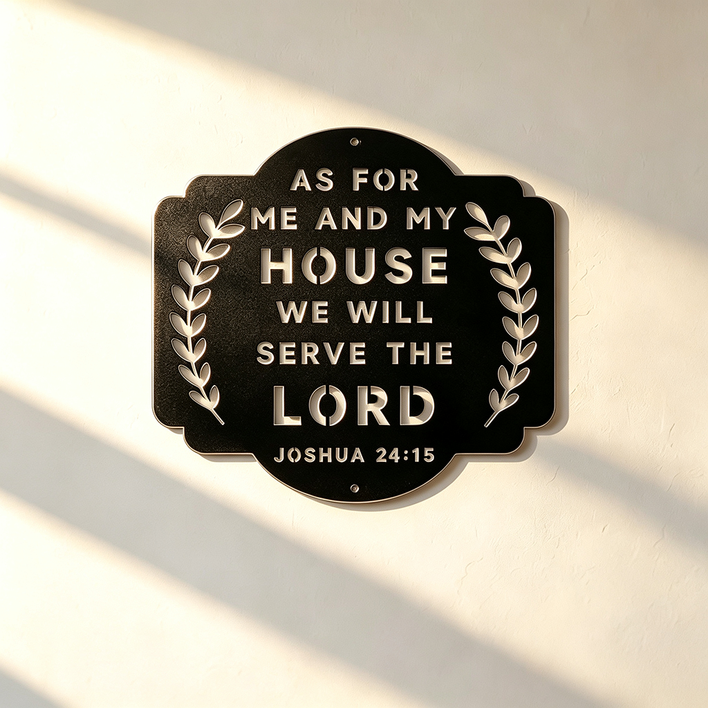 As for Me and My House Metal Wall Sign – Joshua 24:15 Christian Home Decor