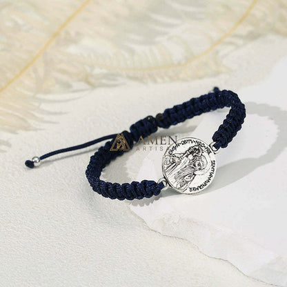 Jesus Portrait Pendant Braided Bracelet Amen Artisan