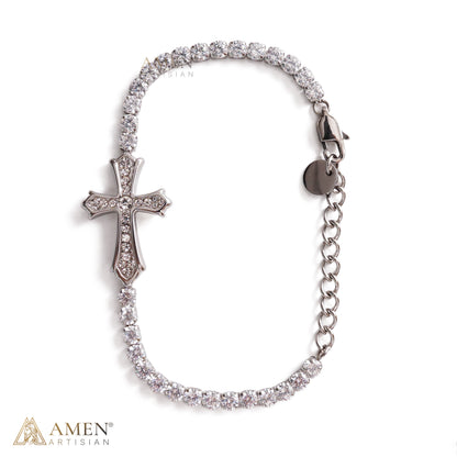 Faith Reminder Cross Bracelet with Adjustable Chain