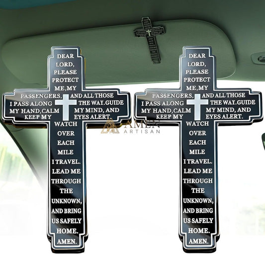 Protective Cross Car Visor Clip Amen Artisan