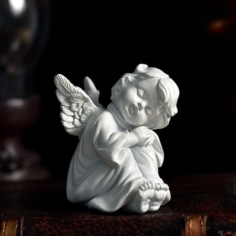 Vintage Fairy & Angel Sculpture | Whimsical Desktop Vignette, Miniature Enchantment