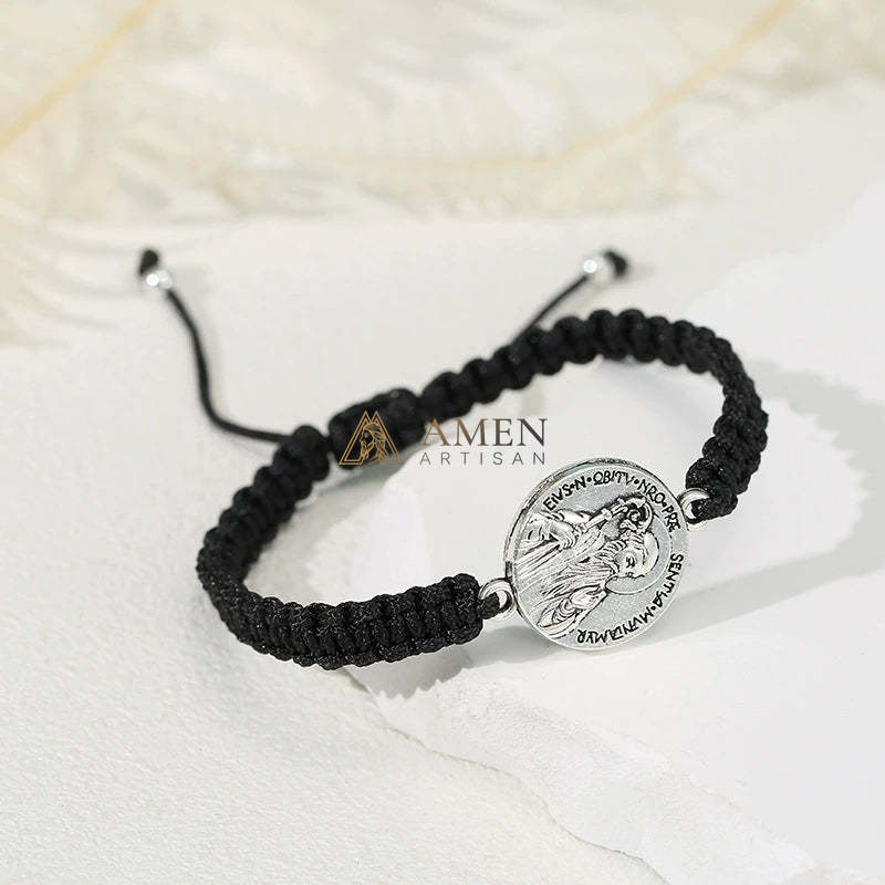Jesus Portrait Pendant Braided Bracelet Amen Artisan