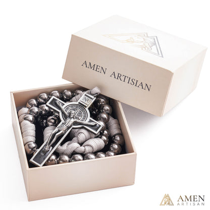 Deal Today·St. Benedict Crucifix Rosary Necklace – Spiritual Protection Amen Artisan