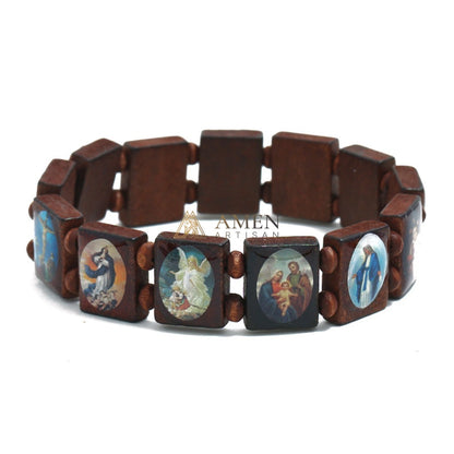 Holy Icon Wooden Plaque Bracelet Amen Artisan
