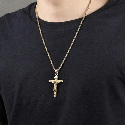 INRI Jesus Crucifix Necklace with Detailed Pendant — Faith