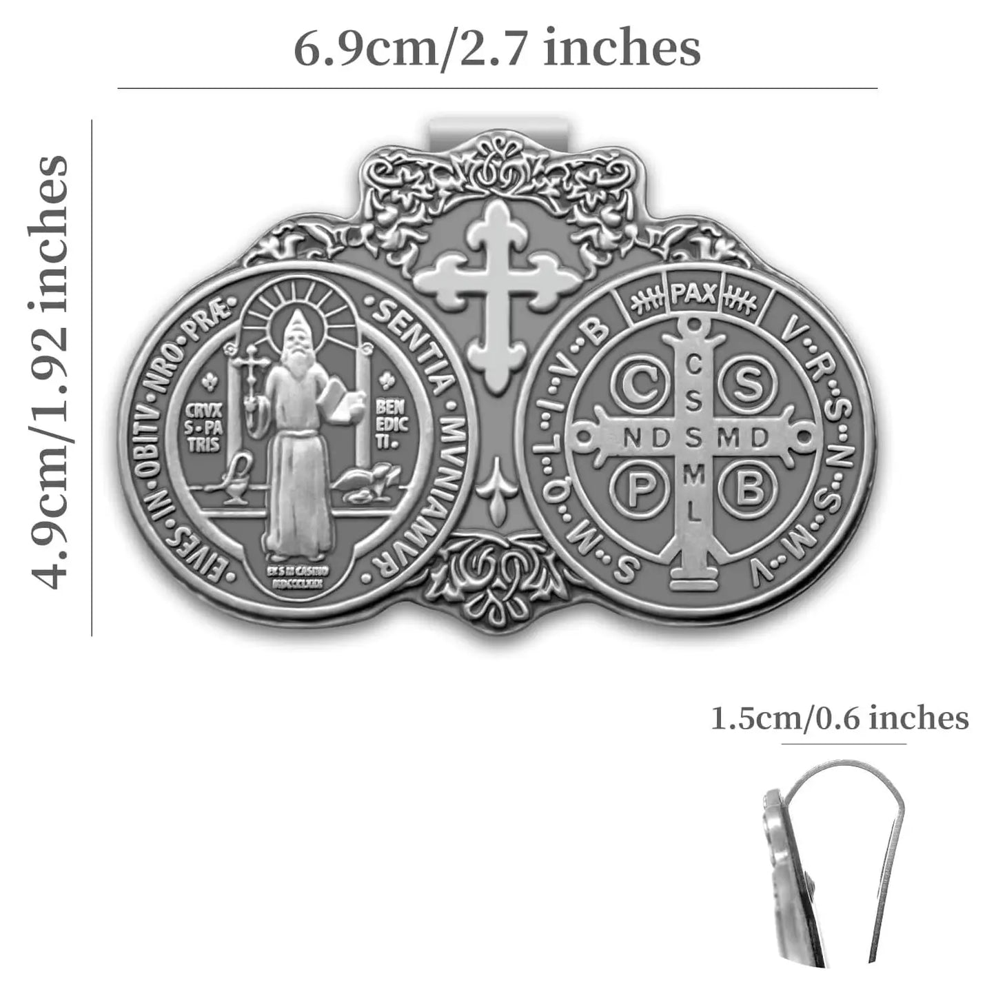 Car Sun Visor Accessories Saint Benedict Medal Bless Driving Safety