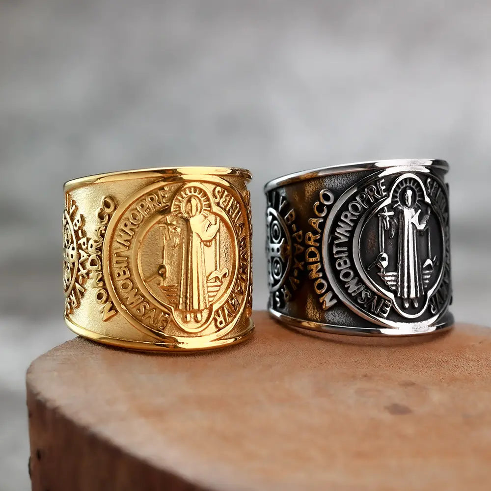 Saint Benedict Image Ring Amen Artisan