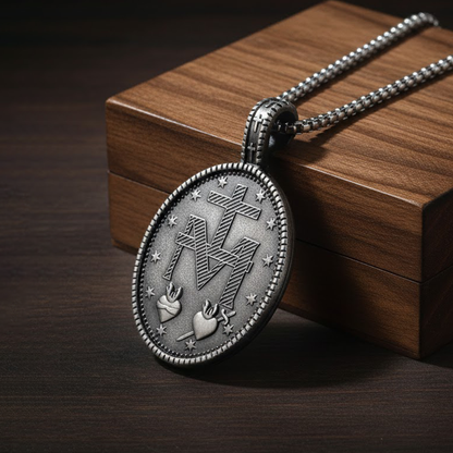Virgin Mary Titanium Stee Pendent Amen Artisan